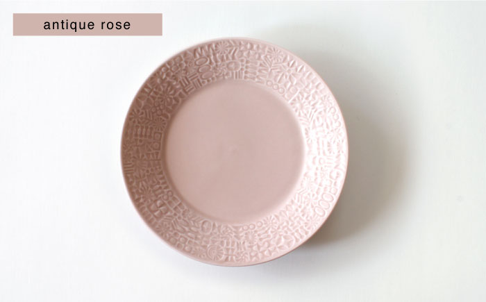 【波佐見焼】PATTERNED PLATE,MUG セット antique rose 【BIRDS’ WORDS】 [CF088]