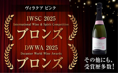 VILLAQUA グリーン・ピンク 750ml 2本セット ワインセット 白ワイン ロゼ ワイン スパークリングワイン 発泡性 辛口 ギフト 広島 三次 酒 三次市 / 広島三次ワイナリー[APAZ1
