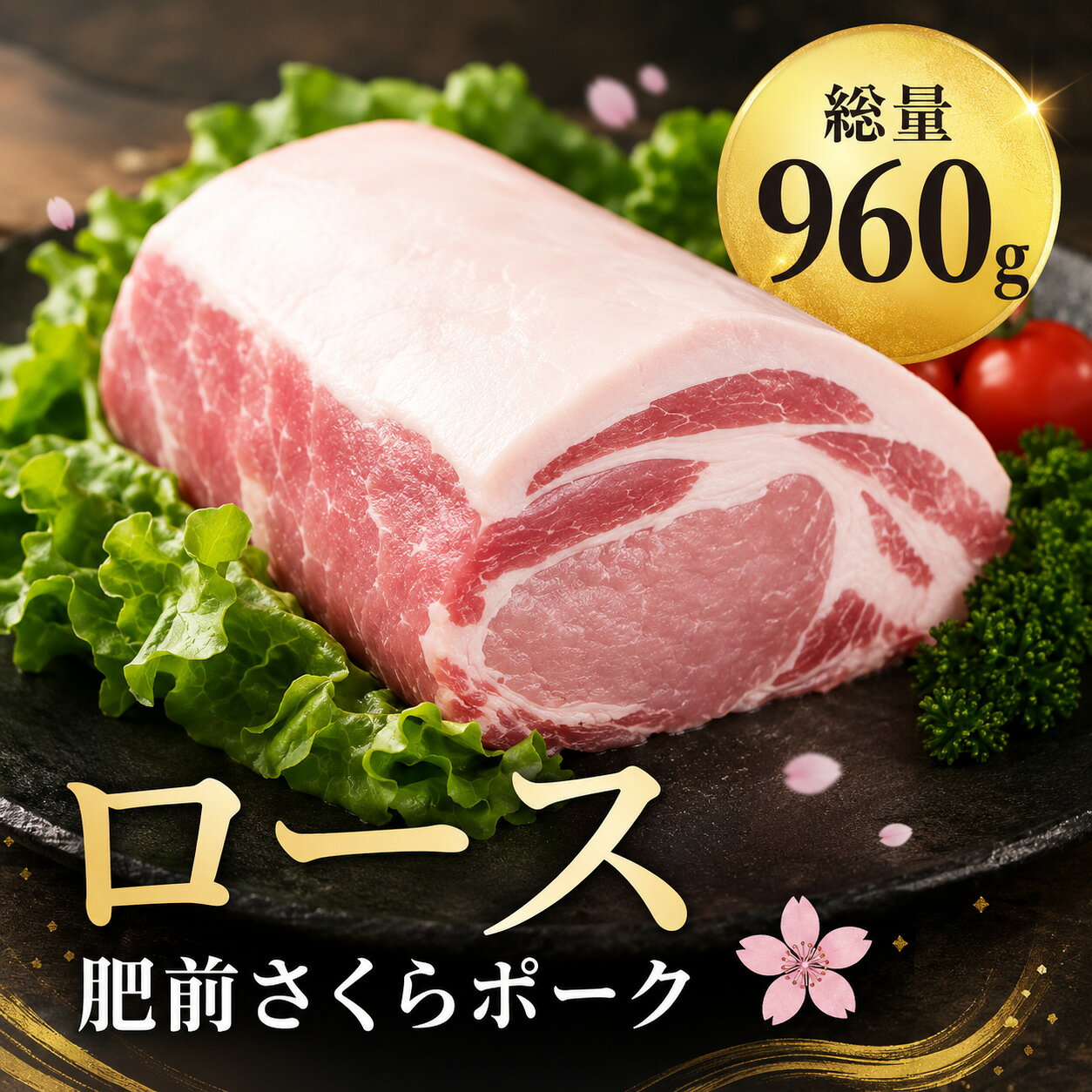 【ふるさと納税】ブランド豚 肥前さくらポーク ロース 960g (80g×4枚×3パック)／ ふるさと納税 ヒレ ヒレ肉 豚肉 国産 国産豚 佐賀県 大町町 とんかつ トンカツ 豚カツ ステーキ 冷凍
