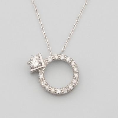 ふるさと納税 昭和町 PT900/PT850 0.15ct ダイヤモンド ペンダントネックレス HH-019751