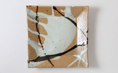 【唐津焼】朝鮮唐津正方形陶板 / 佐賀県 / 大杉皿屋窯[41ABAC002]