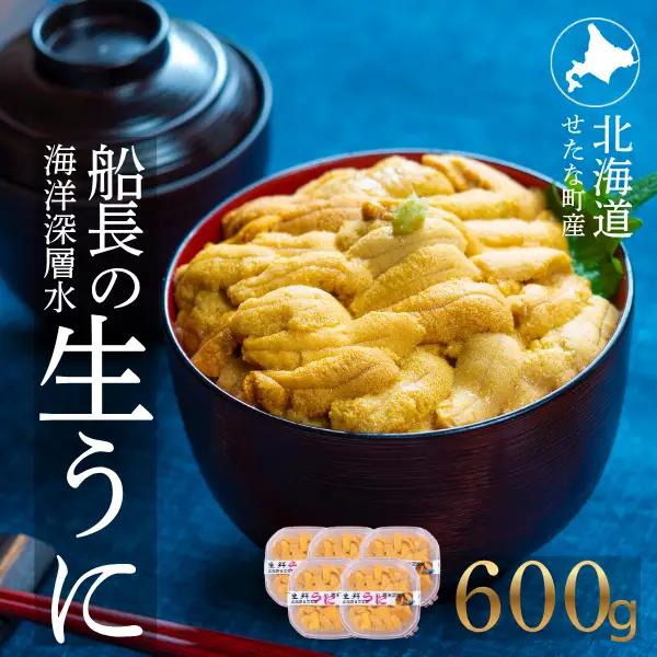【2026年6月上旬から順次発送】【海洋深層水使用】北海道産 生うに 120g×5個 キタムラサキウニ 直送 旬 うに丼 海鮮 せたな町 ふるさと納税