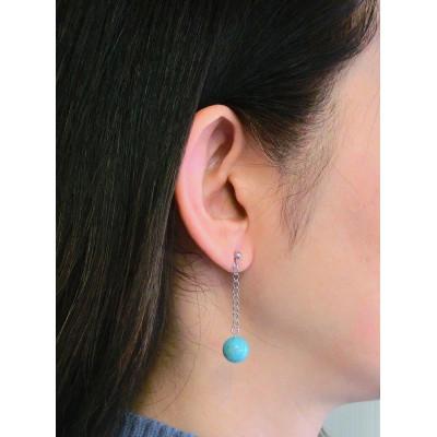 ふるさと納税 和泉市 ターコイズブルーのSwing10mm玉ピアス |  | 02