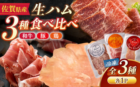 佐賀の生ハム3種で夢の饗宴 全3種（各1パック） / 生ハム 生ハム 生ハム 生ハム 生ハム 生ハム 生ハム / 佐賀県 [41AECT015]