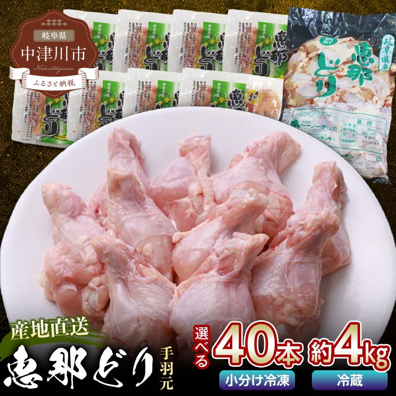 【ふるさと納税】《容量が選べる》恵那どり 手羽元 5本 × 8パック(約2.3kg前後)・約4kg【トーノーデリカ】 鶏肉 唐揚げ おかず 骨付き肉 グルメ お取り寄せ 送料無料 岐阜県 中津川市 F4N-0447var