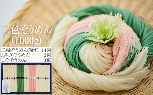 AB-96.【いさむせいめん】三色そうめん　1000ｇ