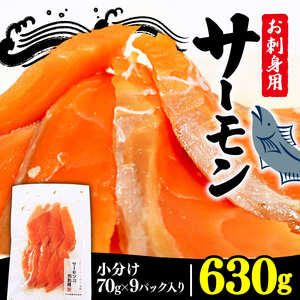 サーモン刺身 630g 70g×9袋 鮭 サーモン さけ 刺し身 刺身 Sashimi FISH おさしみ 魚 海鮮 魚貝類 魚介類 簡単 惣菜 岩手県 大船渡市