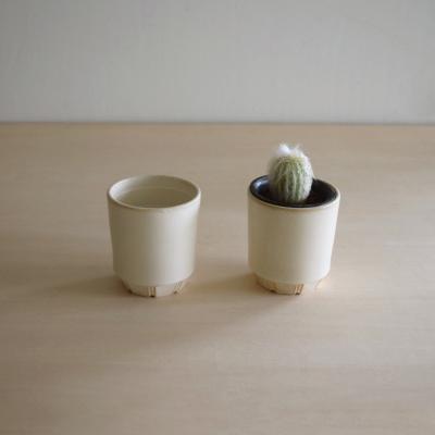 ふるさと納税 瑞浪市 【美濃焼】miyama.　プラントポットSペア　バニラホワイト