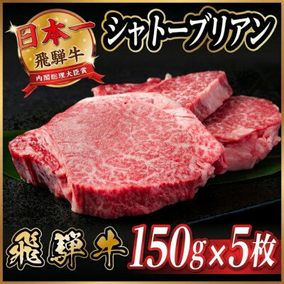 【ふるさと納税】飛騨牛 シャトーブリアン 750g(150g×5枚)【冷蔵便】A4～A5 黒毛和牛 ステーキ ヒレ_ 飛騨牛 肉 牛肉 黒毛和牛 和牛 内閣総理大臣賞 希少 シャトーブリアン ヒレ肉 ヒレ 厚切り ステーキ 贅沢 【配送不可地域：離島】【1518232】