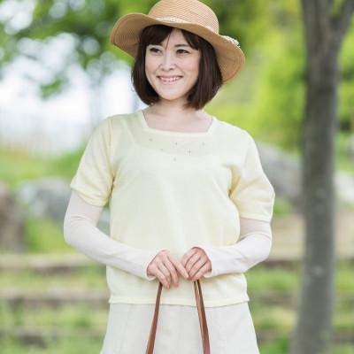 ふるさと納税 泉大津市 天然の美容繊維　UV対策　絹のさらさらアームカバー　ペールピンク　H-AM1900 |  | 01