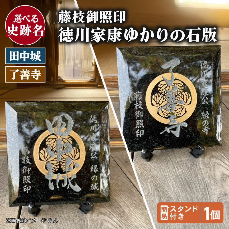 【ふるさと納税】 【選べる】 藤枝 御照印 徳川家康 ゆかりの 石版 1個 簡易 スタンド 付き 了善寺 田中城 葵 家紋 観賞用 歴史 徳川 家康 三つ葉葵紋 戦国 ロマン 静岡県 藤枝市