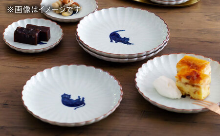 【波佐見焼】呉須猫 菊割小皿・取皿 8点セット【西海陶器】[OA507]