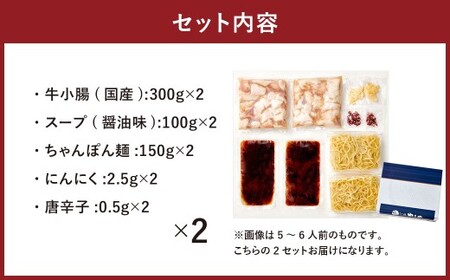 博多もつ鍋 やまや もつ鍋セット あごだし醤油味（5ー6人前）×2   もつ鍋 モツ鍋 モツ セット あごだし 醤油味  冷凍 国産