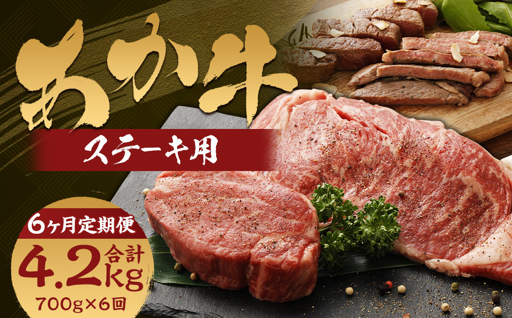 【6ヶ月定期便】くまもとあか牛 ステーキ用 ヒレ肉約300g（2～3枚）・ロース肉約400g（2枚）計700g