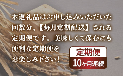 【定期配送10ヵ月】ホクレン ゆめぴりか 玄米6kg（3kg×2）