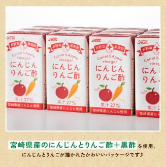  【3ヶ月 定期便 】サンA にんじんりんご酢 紙パック （125ml×48本）【 全3回 飲料 にんじん 人参 ニンジン りんご酢 黒酢 りんご果汁 紙パック 長期保存 備蓄 送料無料】