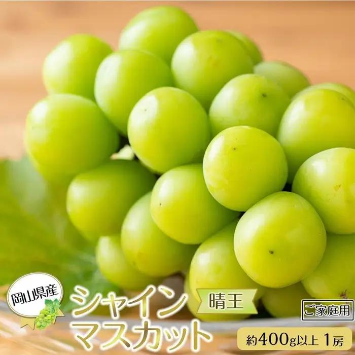 岡山県産 ぶどう  2026年発送 ご家庭用 シャインマスカット 晴王 約400g×1房 フルーツ 果物 | シャインマスカット