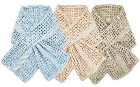 差し込み ショートマフラー ストライプ柄 ( ベージュ ) | マフラー