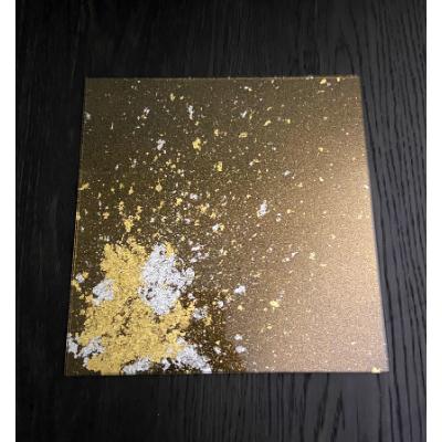 ふるさと納税 海南市 ガラスプレートM　梨地金箔漆黒