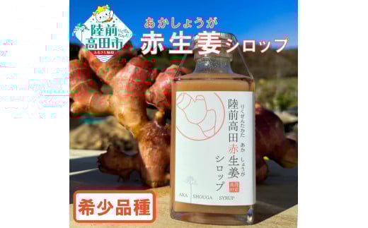 先行予約 【希少品種 赤生姜使用】 赤生姜シロップ 200ml×1本 【 ショウガ シロップ 調味料 濃厚 おためし 陸前高田市産 】　2025年12月から発送予定 RT2748