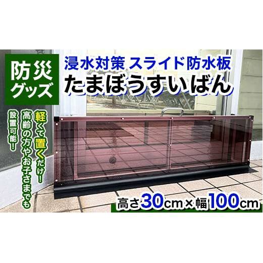 【浸水対策 スライド防水板】防災グッズ たまぼうすいばん (高さ30cm×幅100cm) Nicoldsystem 防災 防災用品 土のう 浸水防止 災害 水害 対策  富山県 立山町 F6T-376