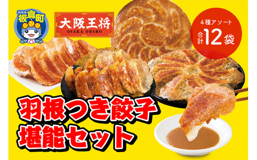 大阪王将 羽根つき餃子堪能セット(4種アソート)計12袋 [餃子 冷凍 大阪王将 肉 おかず 夕飯 お弁当]