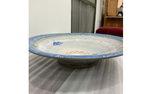 スリップウェア皿 陶器 食器 うつわ 皿 器 ギフト 沖縄市 / 唐仙窯 [BCBK005]