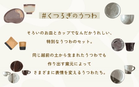 越前焼のふるさと越前町からお届け！柳瀬陶房 曇天釉 お皿とカップ「くつろぎのうつわ」 越前焼 越前焼き 【福井県 伝統工芸品 マグカップ 陶器 陶磁器 カップ 小皿】 [e25-a012]