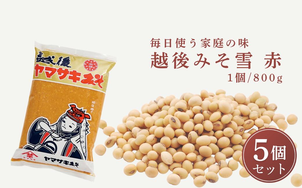 【ふるさと納税】越後みそ雪（赤）800g×5個 山崎醸造 味噌 調味料 山崎醸造 【0002-0358-01】