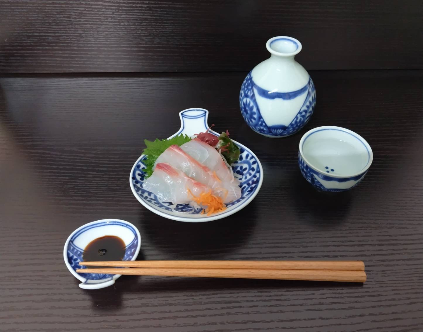 伊万里焼 扇割タコ唐草晩酌セット 165-H561