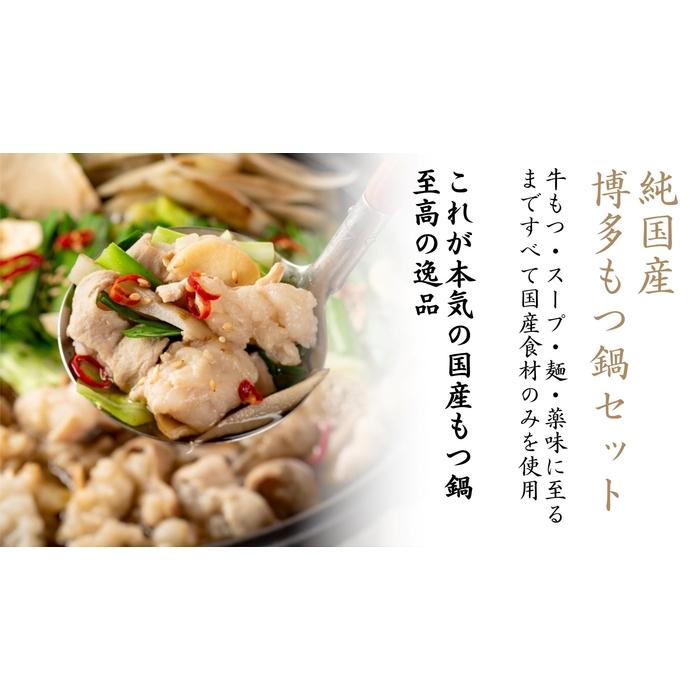 【純国産】博多もつ鍋セット (2～3人前)＜醤油味＞