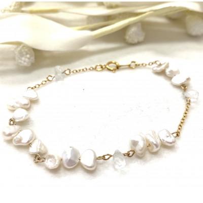 ふるさと納税 小山市 ケシパールとムーンストーンのブレスレット