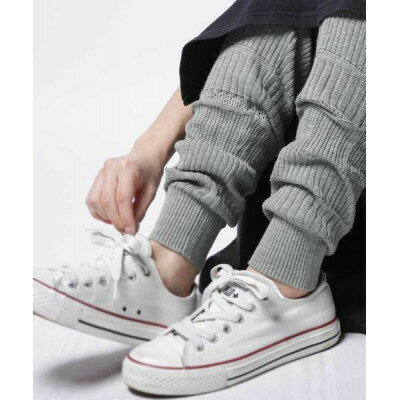 【ふるさと納税】【ANTIQUA/アンティカ】リブレギンス 綿混 ニット 杢グレー M(NA-00203-15-M)【1639369】