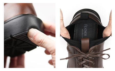 FEATHER STEP FS-907本革ビジネススニーカー 軽量 プレーントゥ BLACK 26.5cm