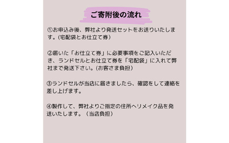 ランドセルリメイクチケット『ちびちびランドセルと長財布』 〈大切に使われたランドセルをリメイクいたします〉