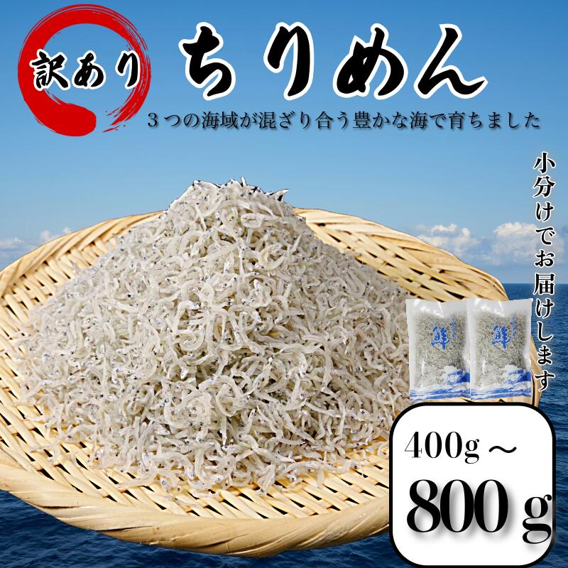 【ふるさと納税】 【旨味たっぷり】 訳あり ちりめん 400g～800g 国産 ちりめんじゃこ しらす 小魚 こざかな 海鮮 米 ご飯 と一緒に 徳島 小松島市 規格外 人気 冷蔵 小分け
