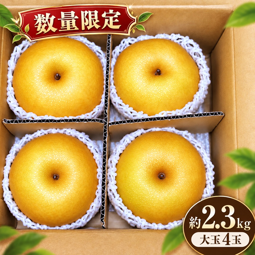 【数量限定】南信州生まれのジューシーで甘い梨「南水梨」 約2.3kg 大玉4玉 糖度14.0以上 | 果物 くだもの フルーツ 南水梨 梨 なし ナシ 新鮮 長野県 信州 南信州 飯田市