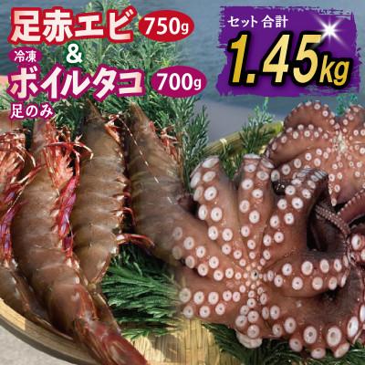 ふるさと納税 泉佐野市 足赤エビ 750g+冷凍ボイルタコ 足のみ 計700g 合計1.45kg 生食可 099H4167