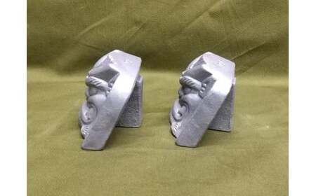 伝統工芸士の鬼師が作る【守護鬼瓦シリーズ】 見守り守護鬼面(自立型) 睨み・笑い 計２体セット 開運 魔除 三州鬼瓦 工芸品 H064-033