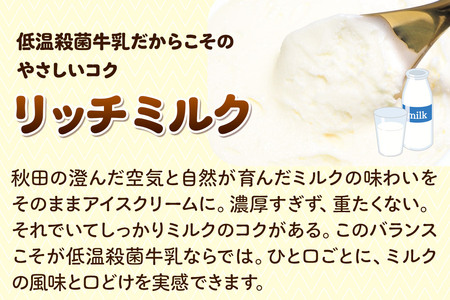 秋田市産 鈴木牛乳の低温殺菌牛乳を使用したミルクアイスクリーム 5個