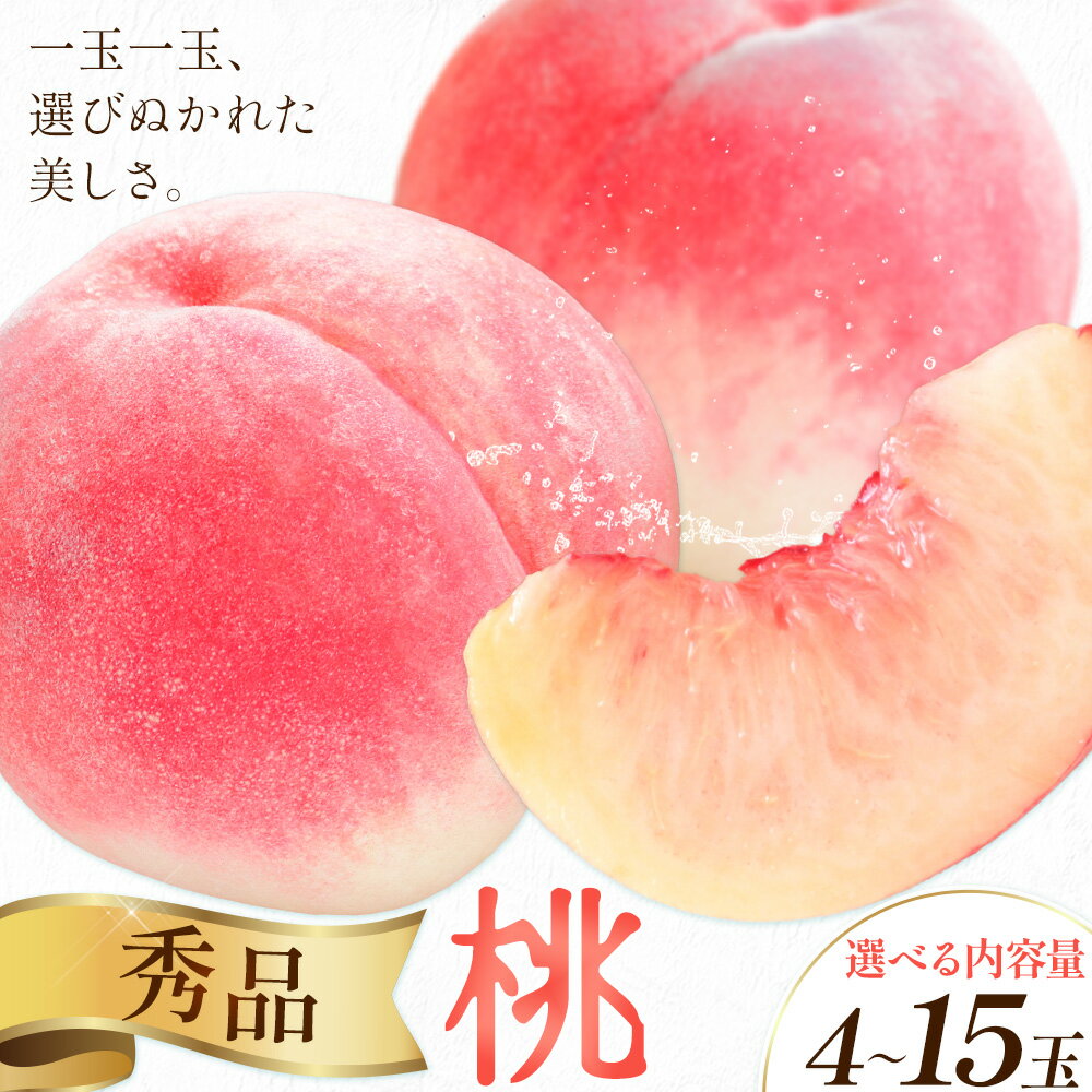 【ふるさと納税】桃 秀品 モモ 選べる内容量 4玉 2kg (5-7玉前後) 4kg (10-15玉前後) 株式会社農業福祉研究機構《6月下旬-8月上旬頃出荷》和歌山県 紀の川市 送料無料 フルーツ 果物 もも 白鳳 なつっこ 川中島白桃 旬 旬のフルーツ お取り寄せフルーツ