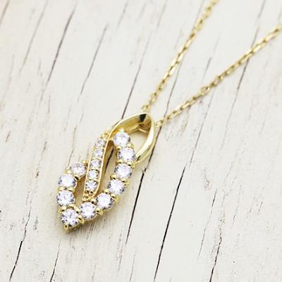 ふるさと納税 韮崎市 ネックレス K18YG イエローゴールド ダイヤモンド 0.38ct【f134-d-k18yg】