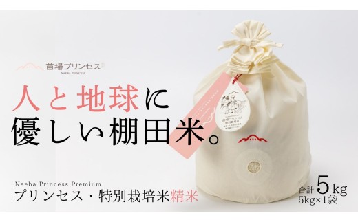 【令和8年産先行予約】特別栽培米 魚沼産コシヒカリ 精米 5kg コットン袋入り| 苗場プリンセス米 おすすめ 人気ギフト 新潟県 津南町