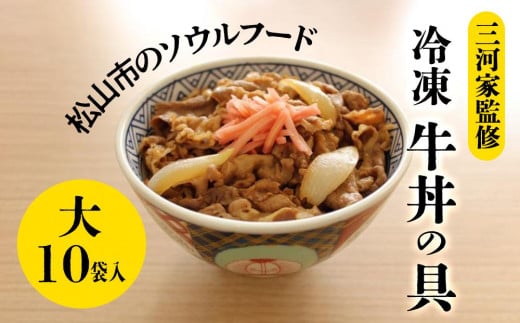 【1979年創業 愛媛・松山のソウルフード】三河家監修 冷凍 牛丼の具 (大) 10食 | ご飯 牛丼 牛肉  冷凍 小分け 便利 お惣菜 グルメ ご飯のお供 愛媛県 松山市