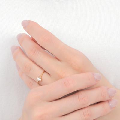 ふるさと納税 鳴沢村 クローバーダイヤモンドリング　0.15CT　R3989DI-Y #9 |  | 02