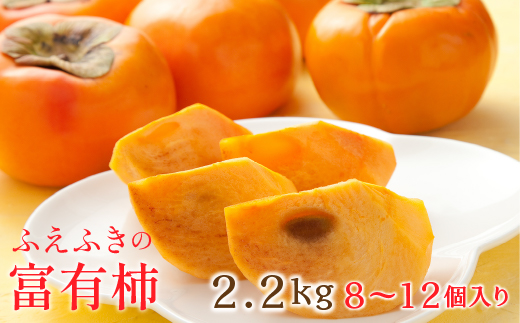 ＜26年発送＞山梨県笛吹市石和町産　富有柿 2.2kg 8～12個入り 126-012-26y ※沖縄県及び離島への配送はできませんので予めご了承ください。※常温配送