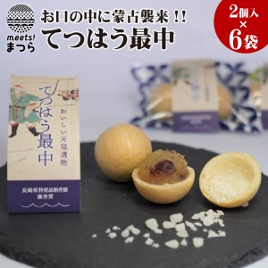 うまさ炸裂!!お口の中に蒙古襲来!!てつはう最中2個入り×6 ( 最中 モナカ もなか 元寇 てつはう ふりかけ あんこ お菓子 和菓子 ホワイトチョコ 甘い 茶菓子 和風 スイーツ 手土産 郷土菓子 手作り おすすめ おいしい )【B2-111】