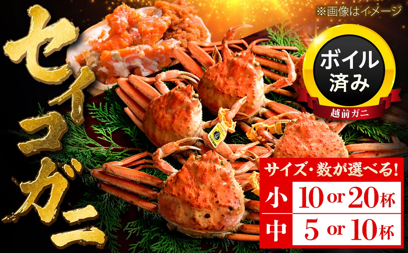 
                  【先行予約/11月7日より順次発送】【選べる数量】若狭 福井 小浜 漁港直送 せいこがに (ズワイガニのメス)    | 濃厚な内子・プチプチ外子 ボイル済み 高級 絶品 蟹 海の幸 セイコガニ コッペガニ 香箱かに 小浜市 / まるほ商店 【配送不可地域：北海道・沖縄・離島】[BFCS015][BFCS016][BFCS017][BFCS077]
                