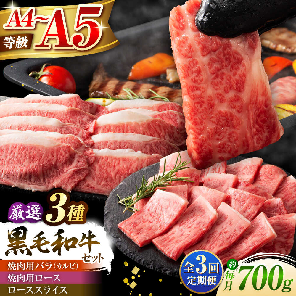 【ふるさと納税】【全3回定期便】くまもと黒毛和牛「藤彩牛」厳選3種の食べ比べ計700g 3902 / 熊本県 菊陽町 肉 にく 新鮮 お祝 ギフト 贅沢 誕生日 ご褒美 厳選 牛 ぎゅう 【株式会社フジチク】[BHAD042]