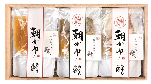 
                  〈あそらの茶屋〉 朝かゆ 三種 詰め合わせ 3種  おかゆ アワビ タイ お木曳山椒 イセヒカリ 鯛 海鮮 魚介 お木曳 山椒 鮑 自宅 個食 ギフト お取り寄せ 贈答用 簡単調理 手軽 高級 贅沢 本格的 関谷食品 三重 伊勢 (825)
                